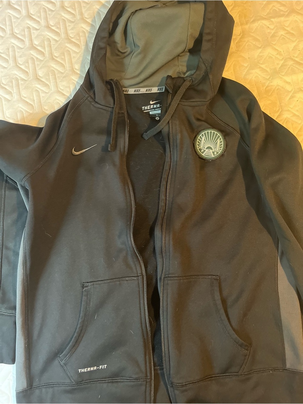 Nike Black Therma-Fit Pullover with Contrast Neck Tape